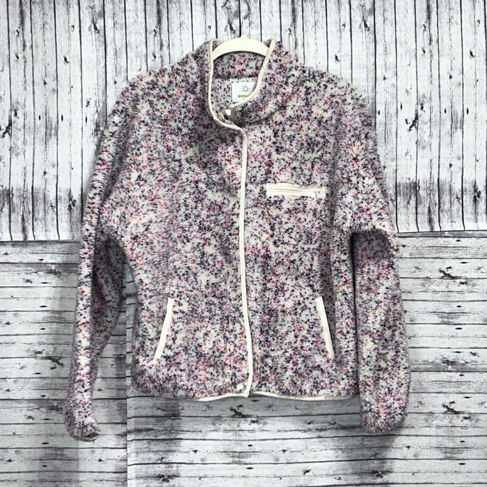 Offline by Aerie Speckled Sherpa Bomber Jacket